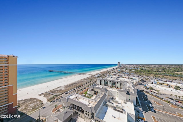 property view of water featuring a view of the beach