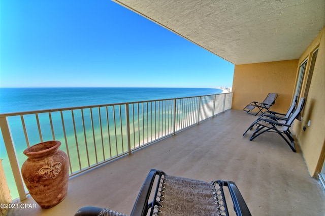 balcony with a water view