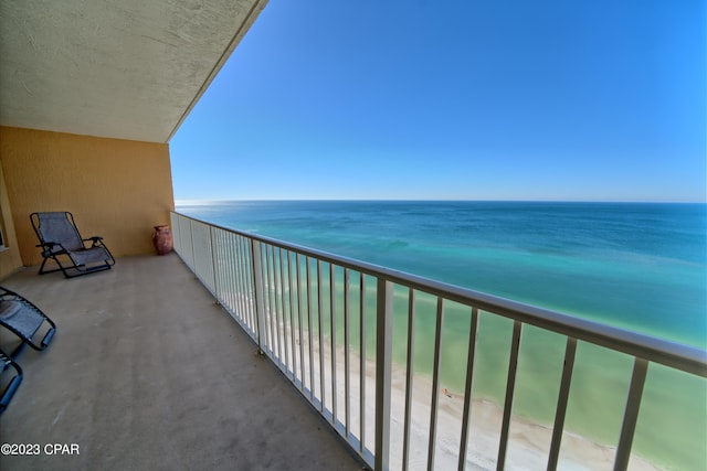 balcony with a water view