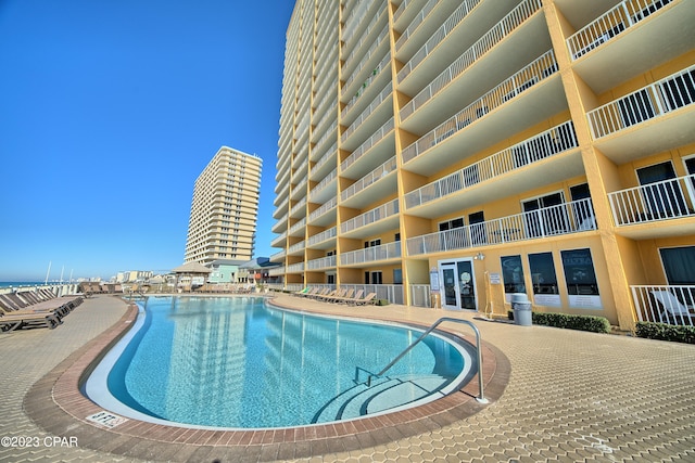 view of pool with a patio area