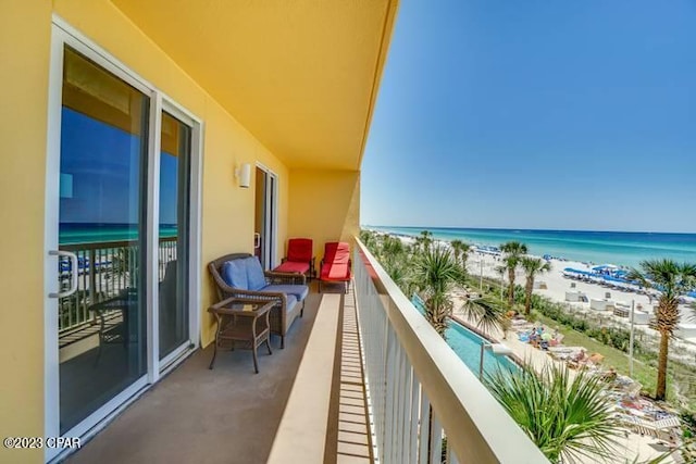 balcony with a water view