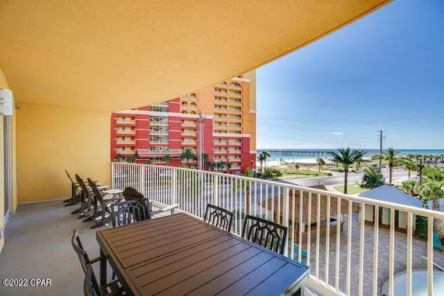 balcony with a water view