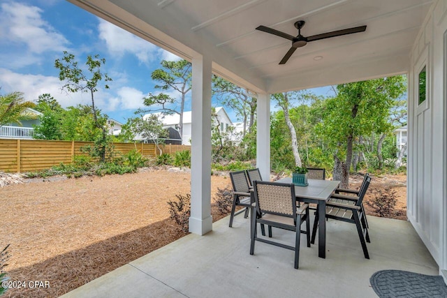 view of patio / terrace with ceiling fan