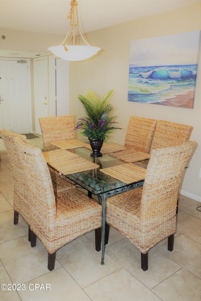 view of tiled dining area