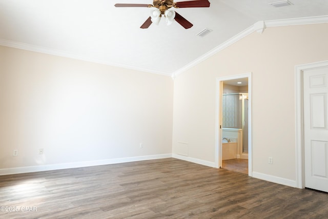 3522 Fox Run Blvd, Panama City, FL 32408 - unfurnished bedroom featuring vaulted ceiling, wood finished floors, visible vents, and baseboards