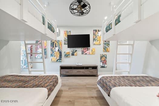 bedroom featuring light hardwood / wood-style floors