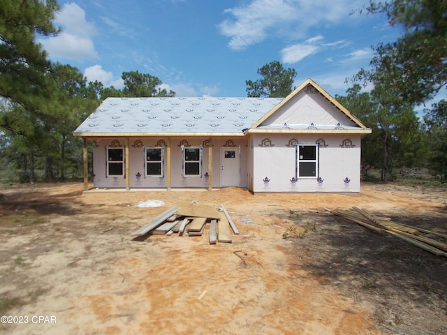 view of unfinished property