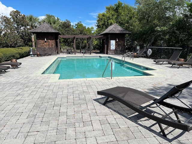 view of pool with a patio area