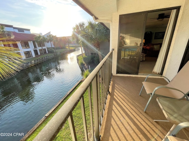 balcony with a water view