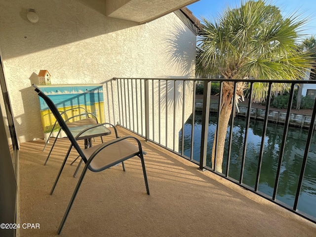 balcony with a water view