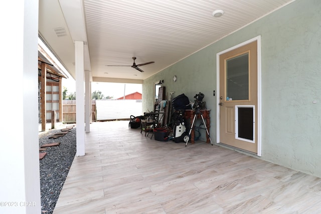 view of patio / terrace with ceiling fan