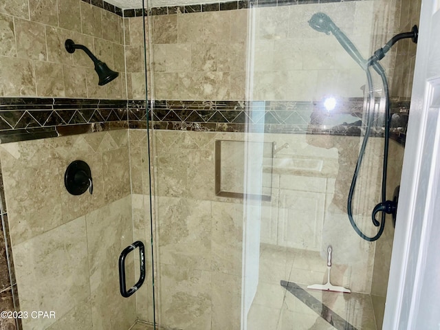 room details with a shower with door