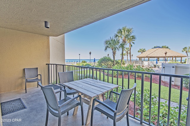 balcony with a water view