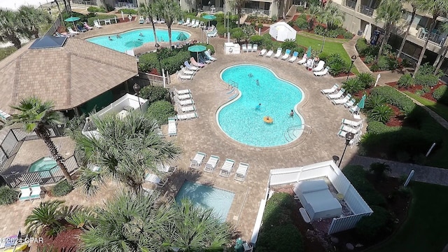 view of pool with a patio area