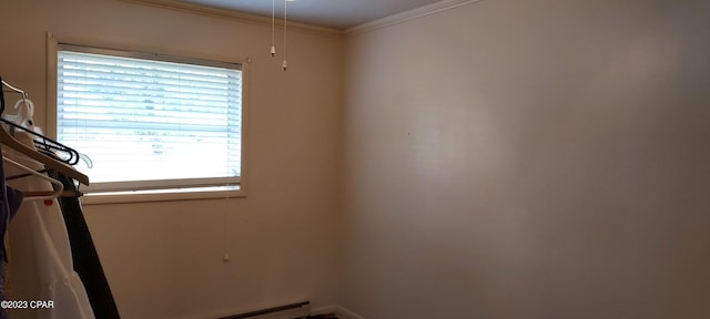 interior space featuring ornamental molding