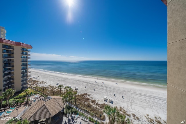 property view of water with a view of the beach