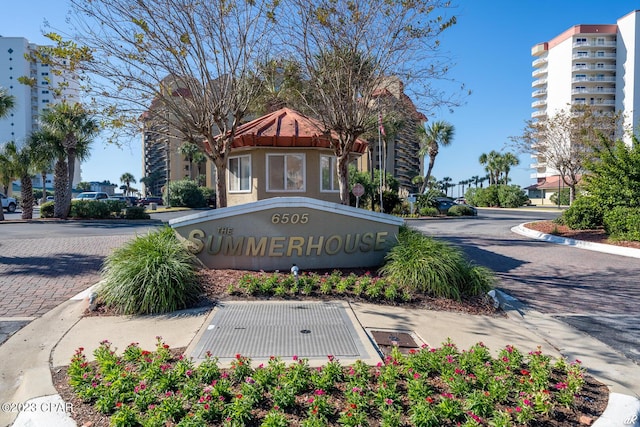 view of community sign