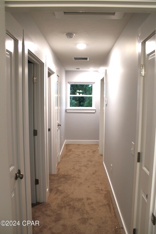 corridor with carpet flooring