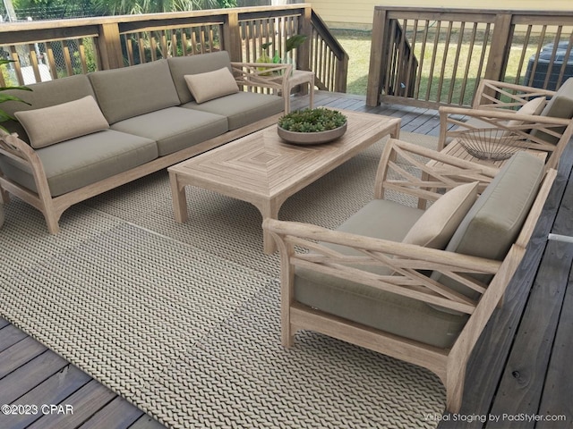 deck featuring an outdoor hangout area