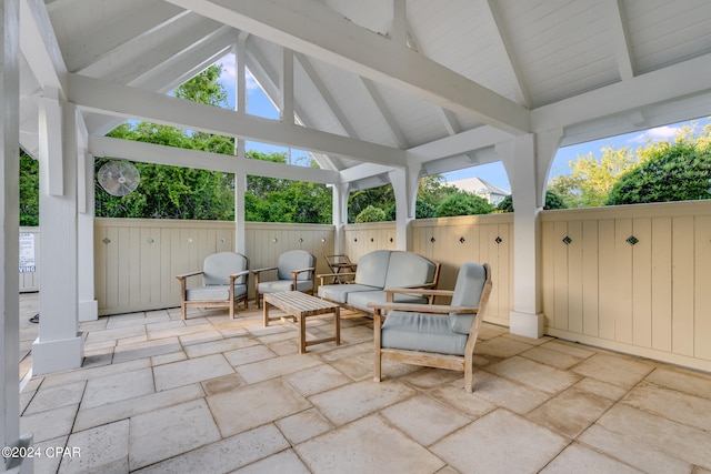 view of patio / terrace featuring a gazebo