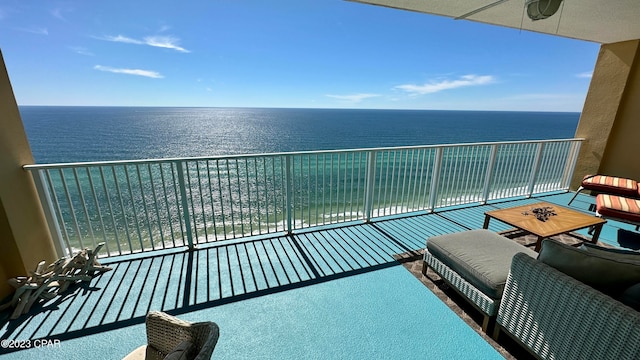 balcony with a water view