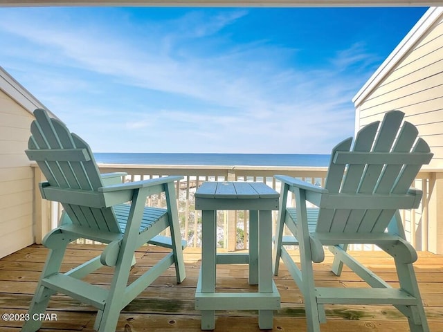 balcony with a water view