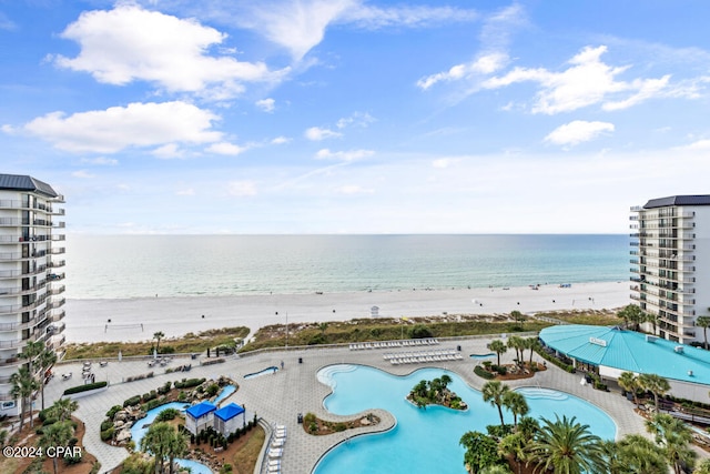 water view featuring a beach view