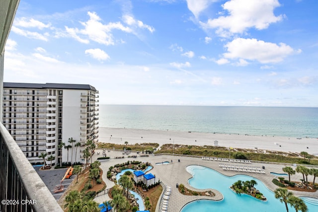 property view of water with a view of the beach