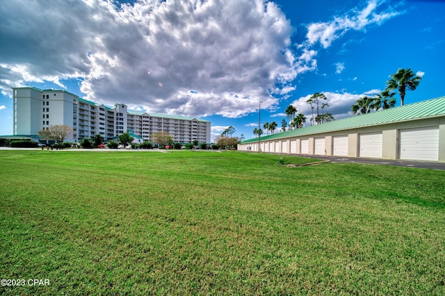 view of community featuring a lawn