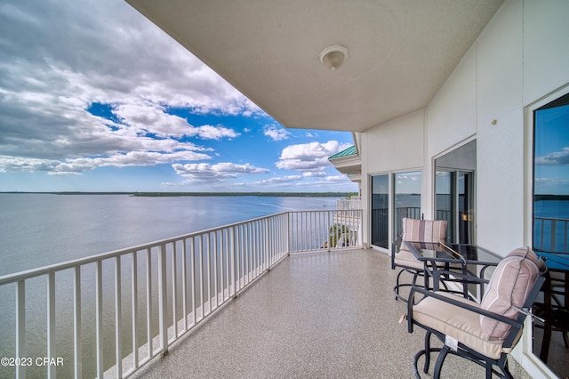 balcony with a water view