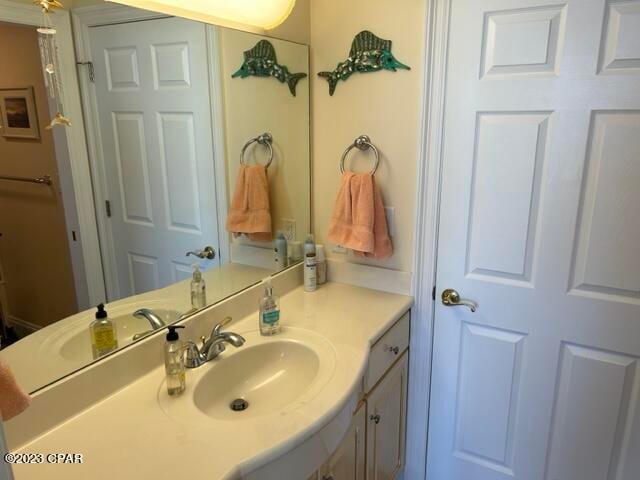 bathroom with oversized vanity