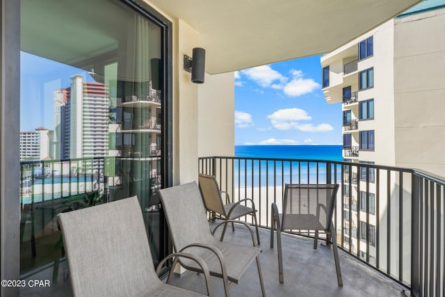 balcony with a water view