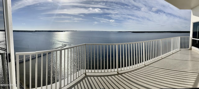 balcony with a water view