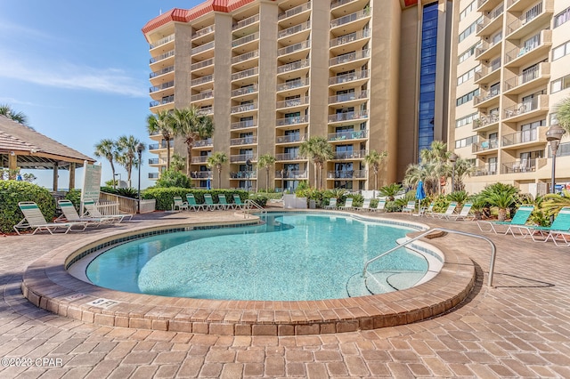 view of pool with a patio area