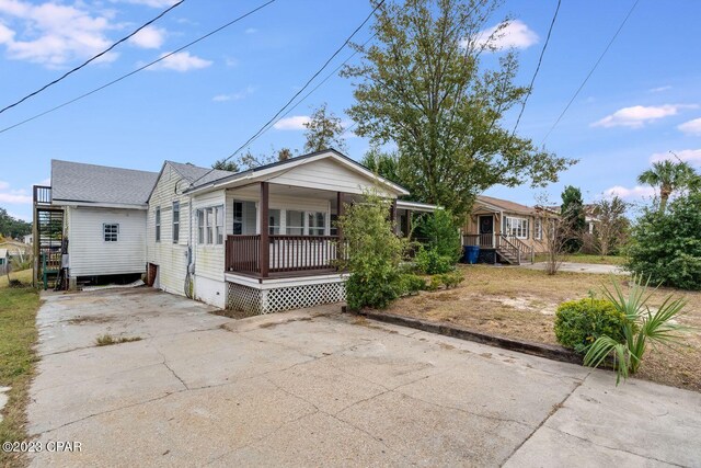 exterior space with covered porch