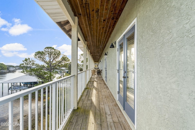 balcony with a water view