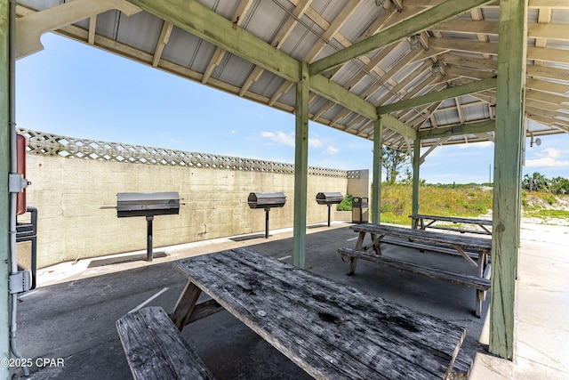 view of patio / terrace featuring a gazebo