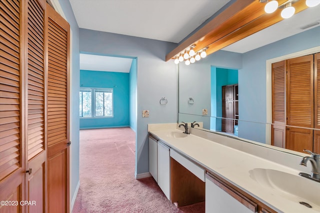 bathroom featuring double sink vanity