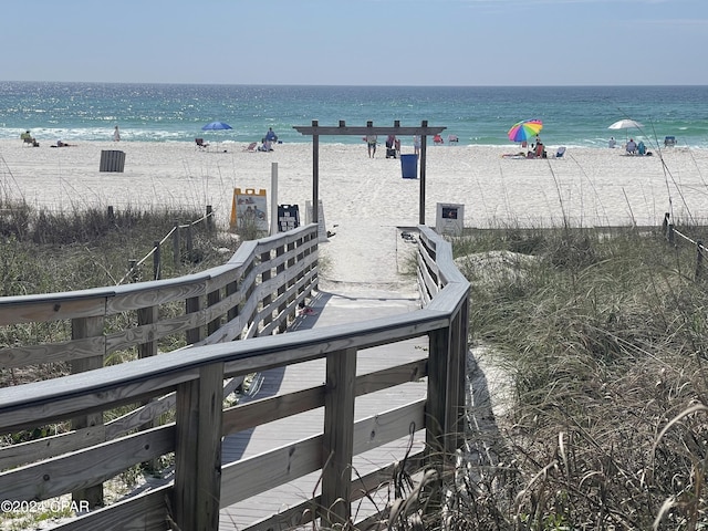 water view with a view of the beach