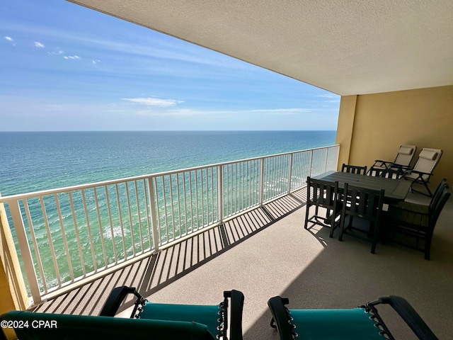 balcony with a water view