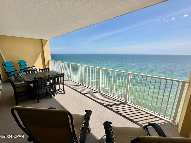 balcony with a water view