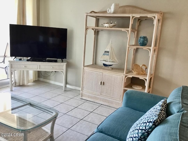 view of tiled living room