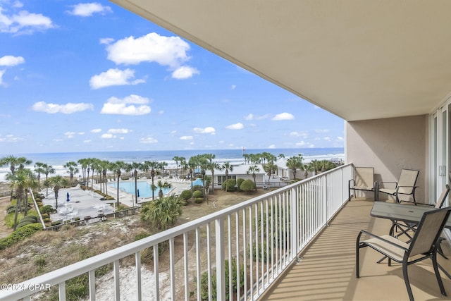 balcony with a water view