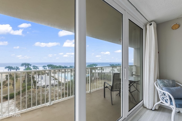 balcony with a water view