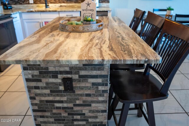 view of tiled dining room