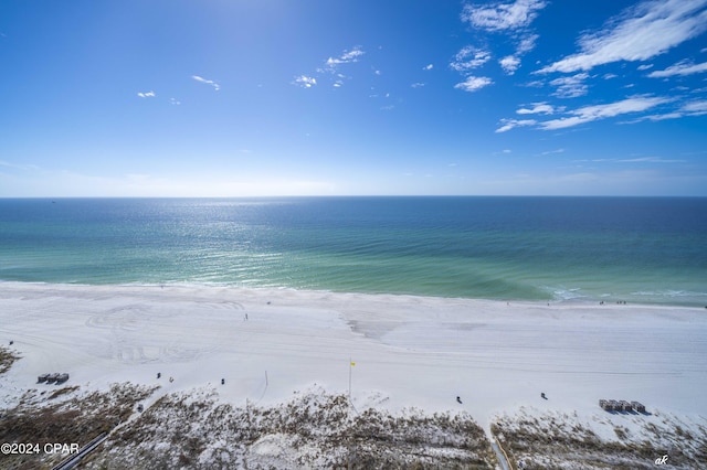 property view of water with a beach view