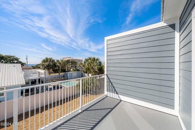 balcony with a pool