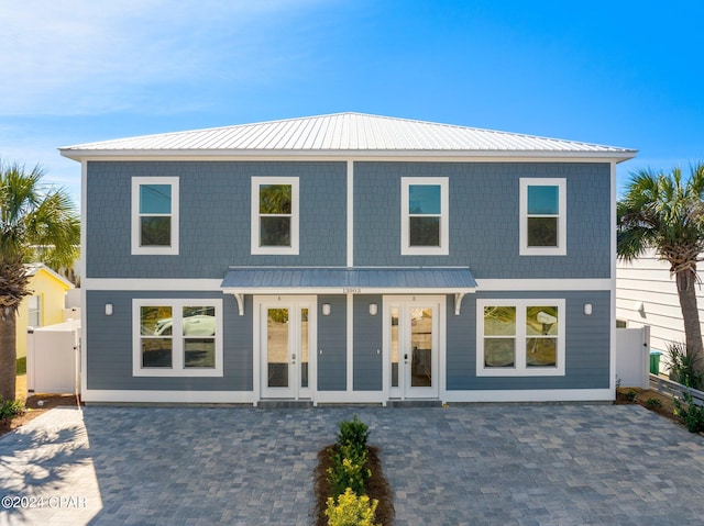 view of front of property featuring french doors