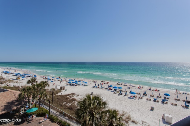 property view of water with a beach view