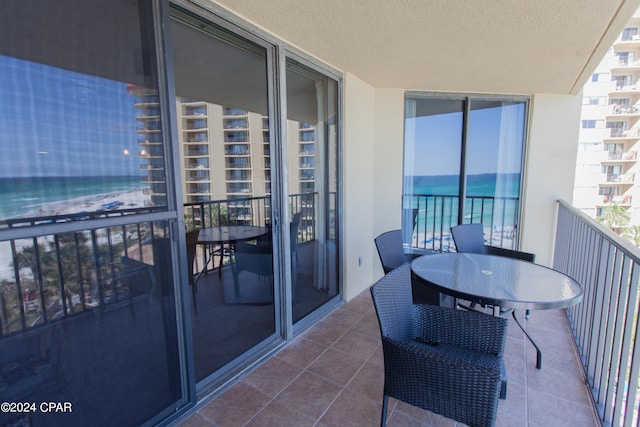 balcony with a water view